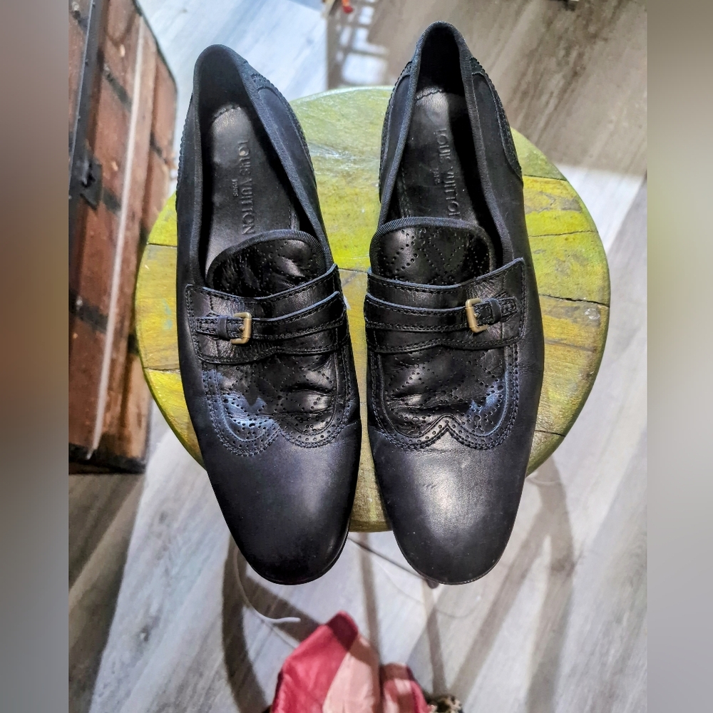 Louis Vuitton Black Leather Men's Loafers